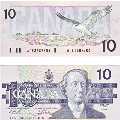 BC-57a 1989 Canada $10 Thiessen-Crow, ADE, CUNC