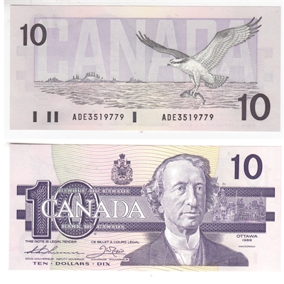 BC-57a 1989 Canada $10 Thiessen-Crow, ADE, UNC