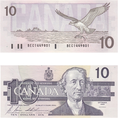 BC-57b 1989 Canada $10 Bonin-Thiessen, BEC, UNC