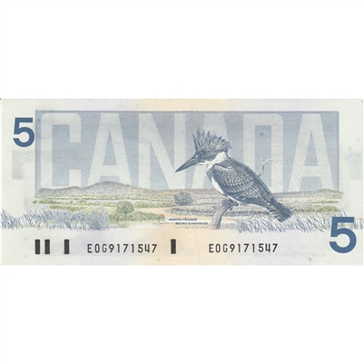 BC-56a 1986 Canada $5 Crow-Bouey, EOG, EF-AU