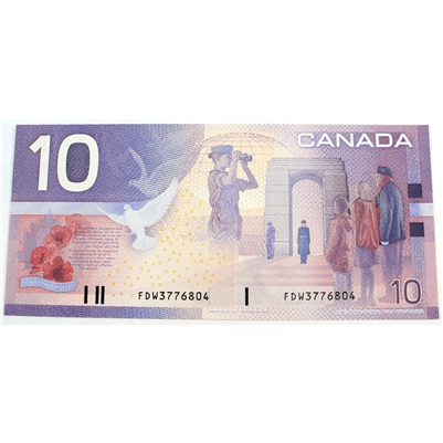 BC-63a 2000 Canada $10 Knight-Thiessen, FDW, AU