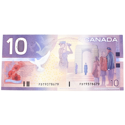 BC-63aA 2000 Canada $10 Knight-Thiessen, FDT (9.00-9.60), AU