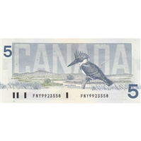 BC-56b 1986 Canada $5 Thiessen-Crow, FNY, AU-UNC