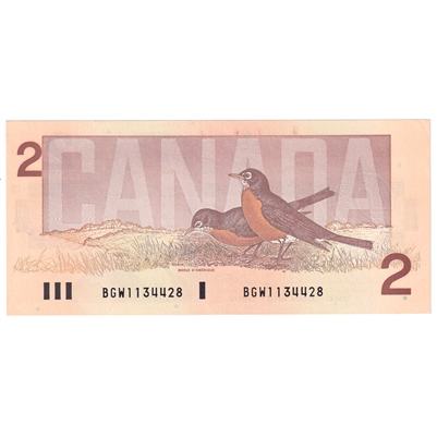 BC-55b 1986 Canada $2 Thiessen-Crow, BGW, AU