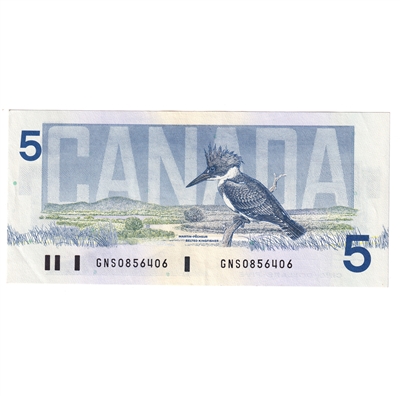 BC-56b 1986 Canada $5 Thiessen-Crow, GNS, AU