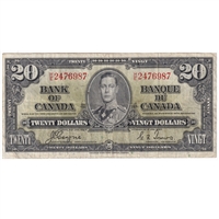 BC-25c 1937 Canada $20 Coyne-Towers, H/E, VF