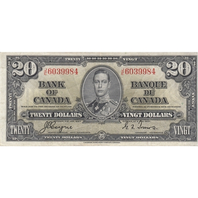 BC-25c 1937 Canada $20 Coyne-Towers, J/E, VF-EF