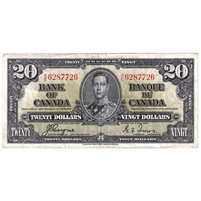 BC-25c 1937 Canada $20 Coyne-Towers, K/E, VF