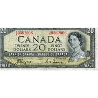 BC-33a 1954 Canada $20 Coyne-Towers, Devil's Face, A/E, VF