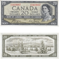 BC-33a 1954 Canada $20 Coyne-Towers, Devil's Face, B/E, VF-EF