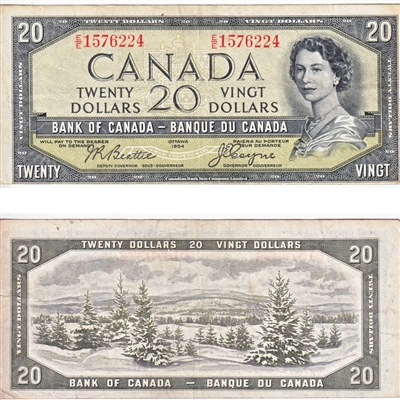 BC-33b 1954 Canada $20 Beattie-Coyne, Devil's Face, E/E, VF
