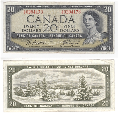 BC-41a 1954 Canada $20 Beattie-Coyne, G/E, VF