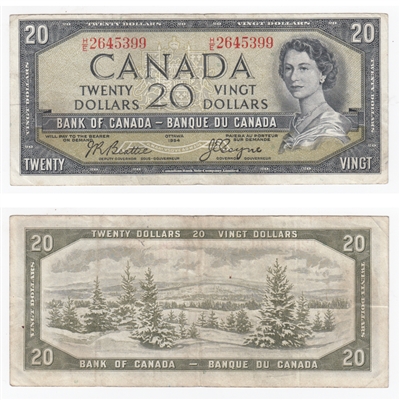 BC-41a 1954 Canada $20 Beattie-Coyne, H/E, VF