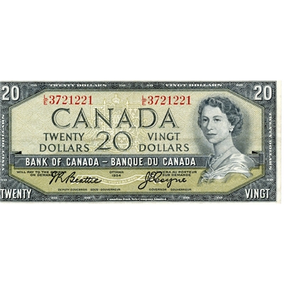 BC-41a 1954 Canada $20 Beattie-Coyne, L/E, VF