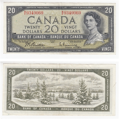 BC-41b 1954 Canada $20 Beattie-Rasminsky, M/E, VF-EF