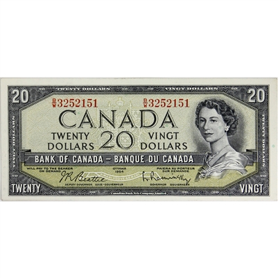 BC-41b 1954 Canada $20 Beattie-Rasminsky, B/W, EF