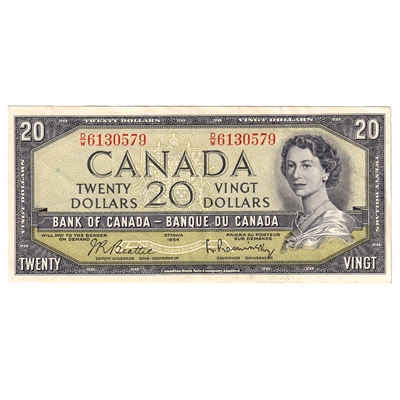 BC-41b 1954 Canada $20 Beattie-Rasminsky, D/W, AU