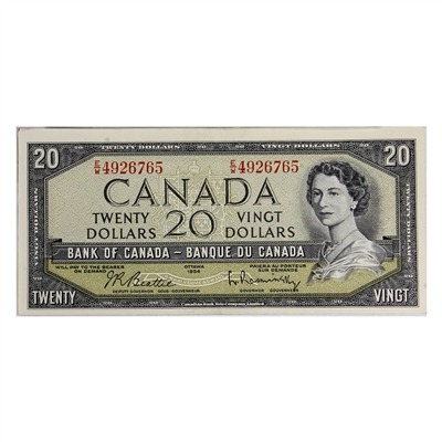 BC-41b 1954 Canada $20 Beattie-Rasminsky, E/W, EF-AU