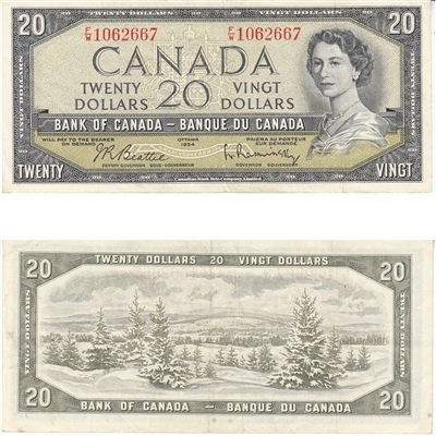 BC-41b 1954 Canada $20 Beattie-Rasminsky, F/W, VF