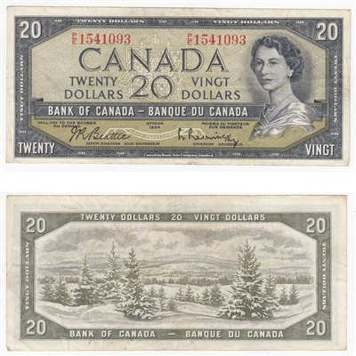 BC-41b 1954 Canada $20 Beattie-Rasminsky, P/E, VF