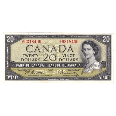 BC-41b 1954 Canada $20 Beattie-Rasminsky, S/E, EF