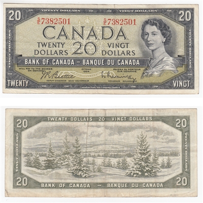 BC-41b 1954 Canada $20 Beattie-Rasminsky, S/E, VF