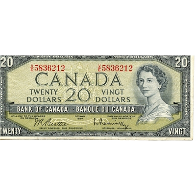 BC-41b 1954 Canada $20 Beattie-Rasminsky, V/E, VF