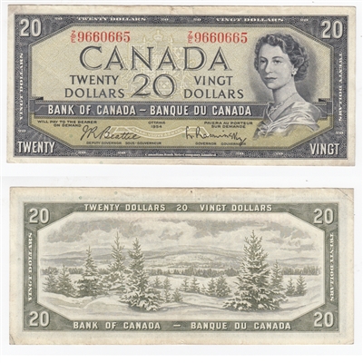 BC-41b 1954 Canada $20 Beattie-Rasminsky, Z/E, VF-EF