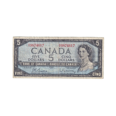BC-39b 1954 Canada $5 Beattie-Rasminsky, N/X, F