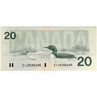 BC-58a 1991 Canada $20 Thiessen-Crow, EIJ w/o Serifs, EF