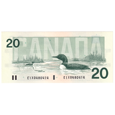 BC-58aA 1991 Canada $20 Thiessen-Crow, EIX Without Serifs, AU-UNC