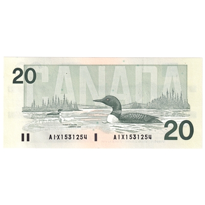 BC-58aA-ii 1991 Canada $20 Thiessen-Crow, AIX Without Serifs, CUNC