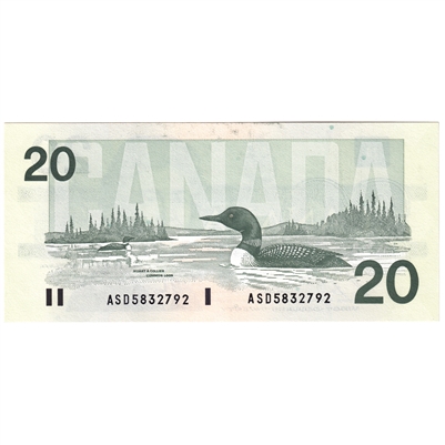 BC-58b-i 1991 Canada $20 Bonin-Thiessen, ASD, AU-UNC