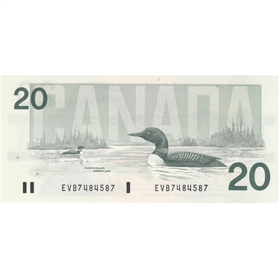BC-58b-ii 1991 Canada $20 Bonin-Thiessen, EVB no BPN, CUNC