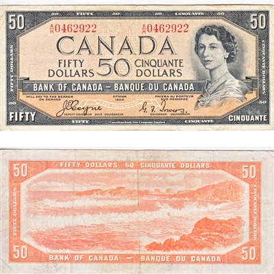 BC-34a 1954 Canada $50 Coyne-Towers, Devil's Face, A/H, F-VF