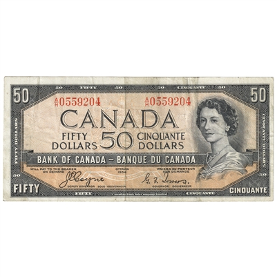 BC-34a 1954 Canada $50 Coyne-Towers, Devil's Face, A/H, VF
