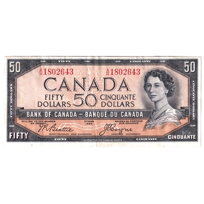 BC-34b 1954 Canada $50 Beattie-Coyne, A/H, EF