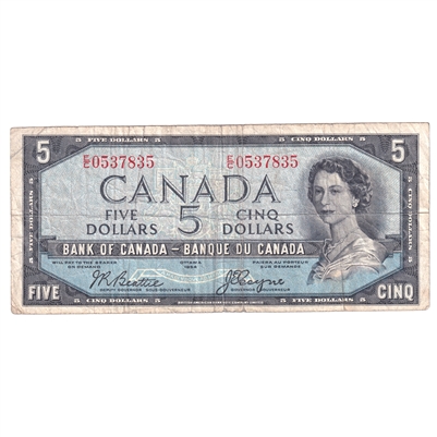 BC-31b 1954 Canada $5 Beattie-Coyne, Devil's Face, E/C, CIRC