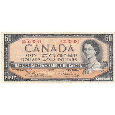 BC-42b 1954 Canada $50 Beattie-Rasminsky, B/H, VF