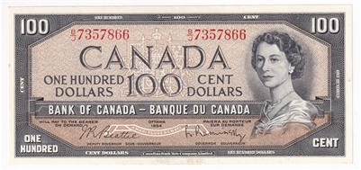 BC-43b 1954 Canada $100 Beattie-Rasminsky, B/J, UNC