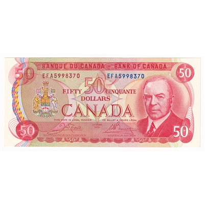 BC-51b 1975 Canada $50 Crow-Bouey, EFA, UNC