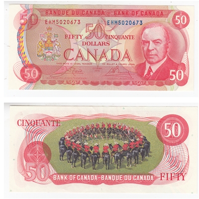 BC-51b 1975 Canada $50 Crow-Bouey, EHM, EF-AU