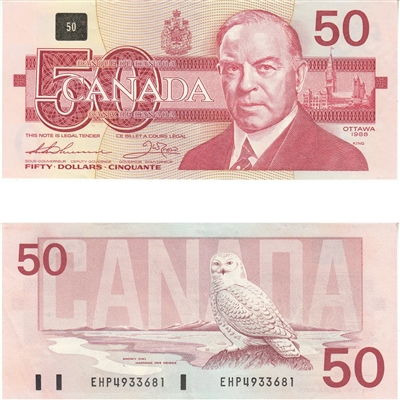 BC-59a 1988 Canada $50 Thiessen-Crow, EHP, AU