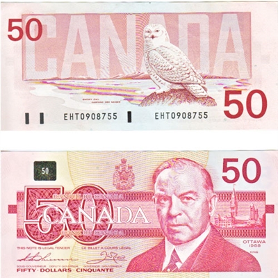 BC-59a 1988 Canada $50 Thiessen-Crow, EHT, AU