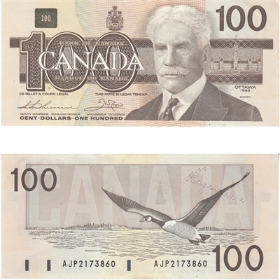 BC-60a 1988 Canada $100 Thiessen-Crow, AJP, AU