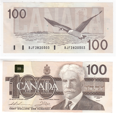 BC-60a-i 1988 Canada $100 Thiessen-Crow, BJF, AU-UNC