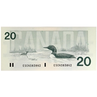 BC-58a 1991 Canada $20 Thiessen-Crow, ESC, AU-UNC
