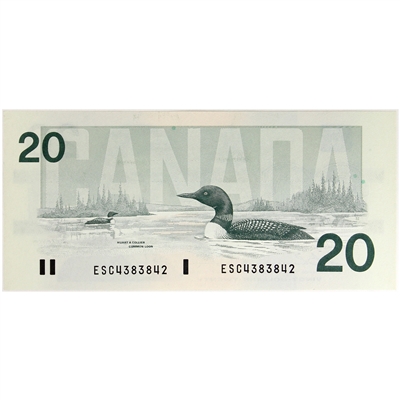 BC-58a 1991 Canada $20 Thiessen-Crow, ESC, AU-UNC