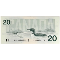 BC-58a 1991 Canada $20 Thiessen-Crow, ESD, AU-UNC