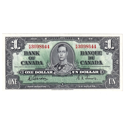 BC-21c 1937 Canada $1 Gordon-Towers, K/M, AU